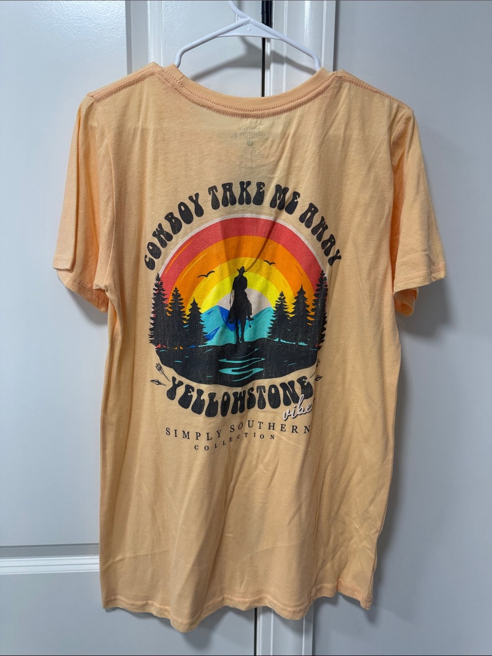 Simply Southern Peach Yellowstone Cowboy Graphic Tee
